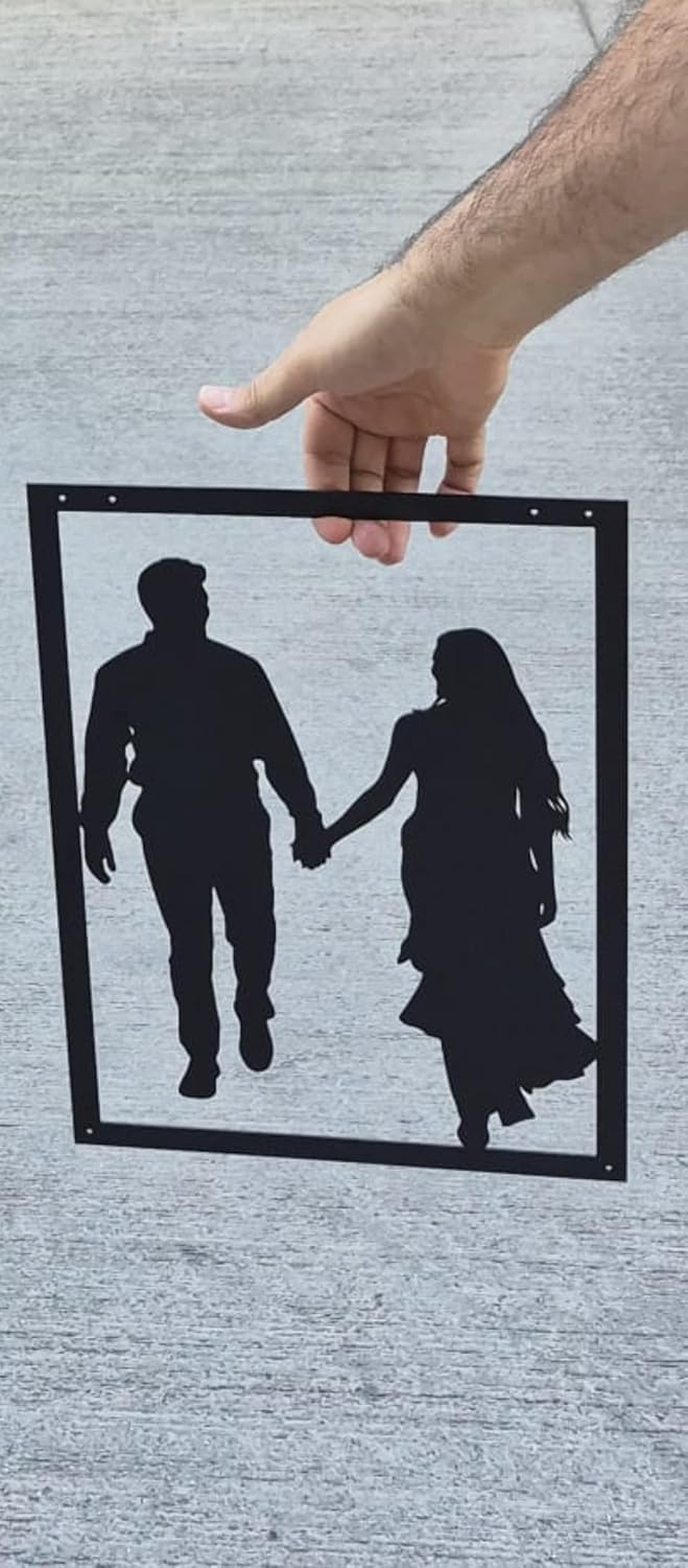Metal Silhouette Portrait from Photo – Custom Wall Art for Couples, Anniversary or Wedding Gift, Made to Order – While stock is shown for listing purposes, each piece is custom-made based on your photo and personalization details.