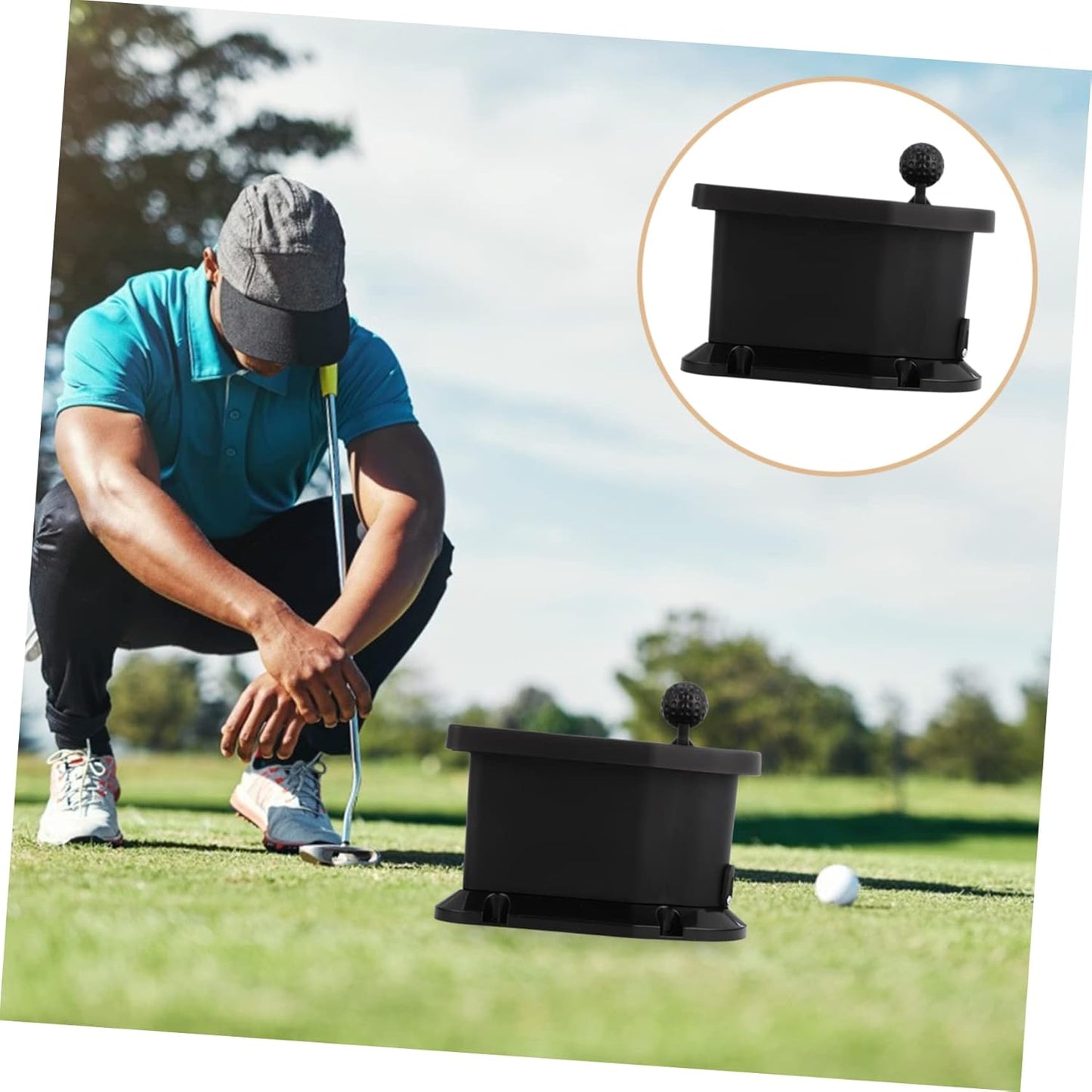 YARNOW Golf Club Washer Manual Cleaning Tool for Clubs and Balls Portable Accessory for Golf Carts Easy to Use for Improved Ball Flight and Backspin