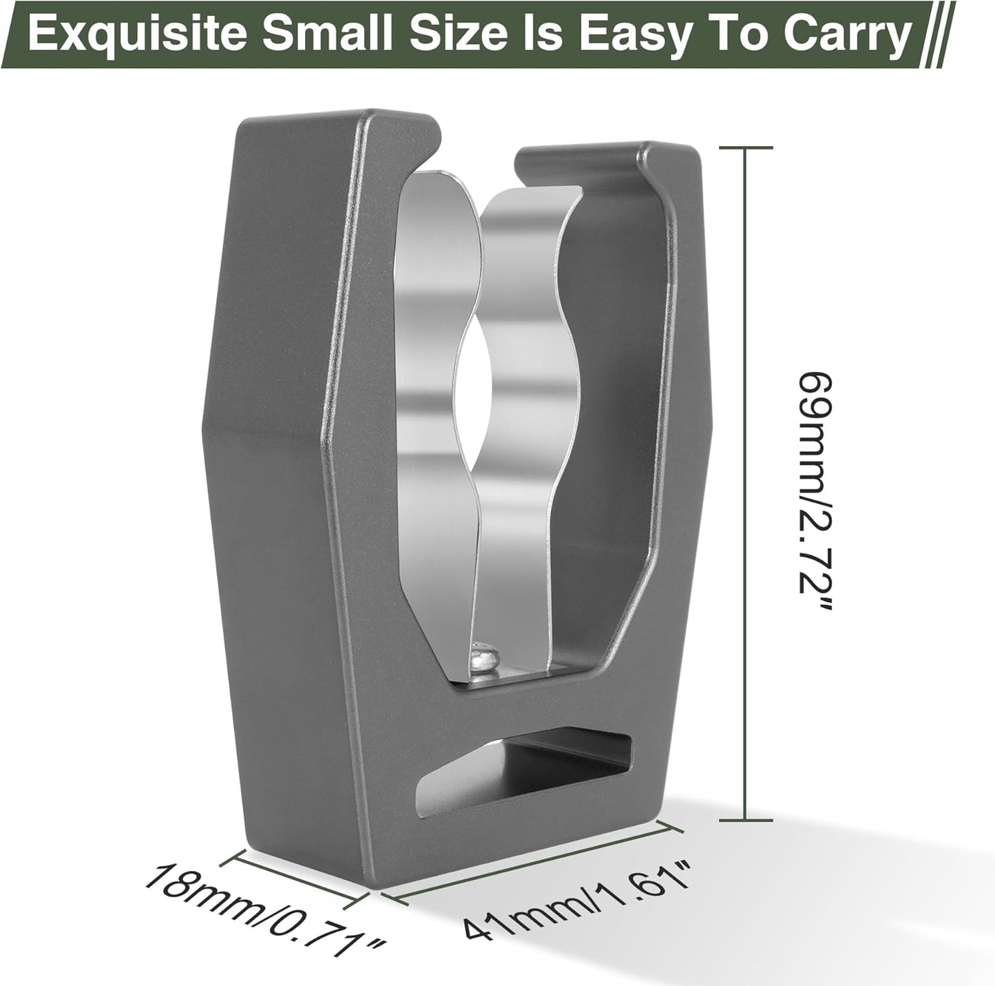 JIAYAN Magnetic Holder for Golf Cart Aluminum Alloy & Stainless Steel Clip Equip with Loop Strap Fit for Golfing, Fishing, Grilling, Camping Golf Accessory for Golf Lovers (Gray)