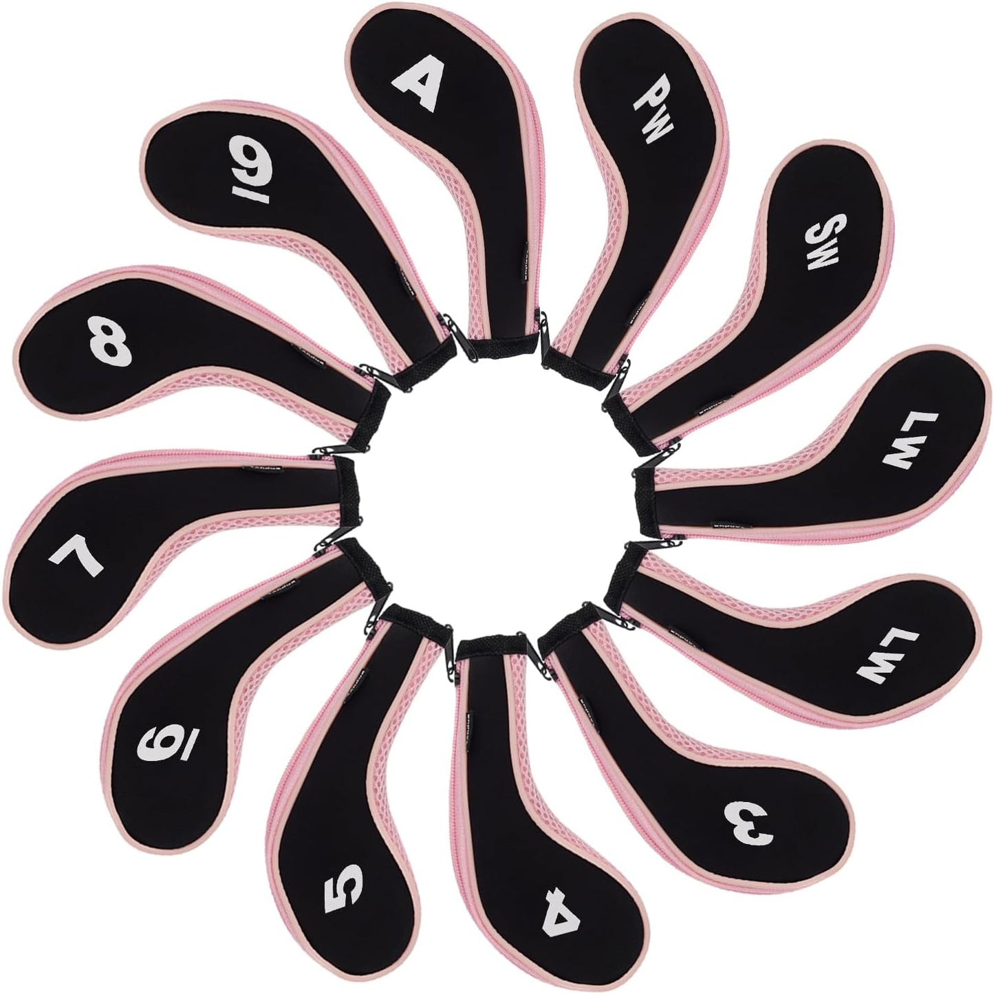 Andux 12pcs/Set Golf Iron Club Head Covers Number Print Long Neck with Zipper