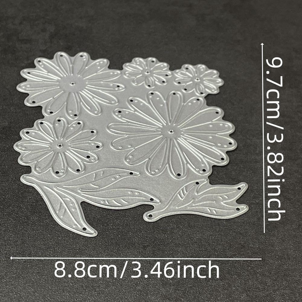 Flowers Metal Cutting Die for Scrapbooking - Cut Stencils for DIY Scrapbook Photo Album Decorative Paper Card, Card Making Supplies, Stencils & Crafting Die Cut (White Chrysanthemum 3.8 x 3.4 in)