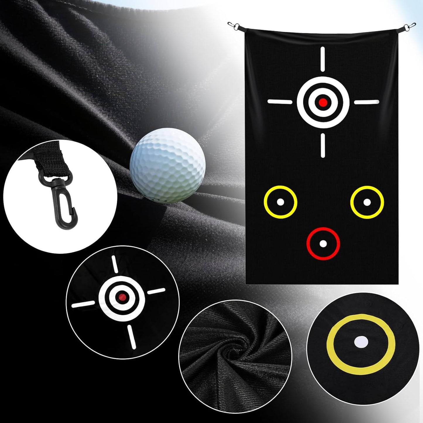 GCCSJ Golf Practice Net(10x7.5ft), Golf Hitting Net, Hitting Net with Target Cloth for Indoor or Outdoor Use, Heavy Duty with Carry Bag, Nets for Backyard