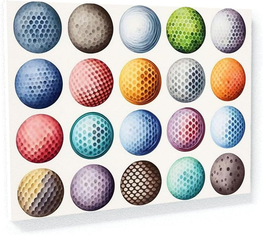 Sense Canvas Golf Ball Watercolor 31 Canvas Art - Home Decor Wall Art Print Poster Painting X-Large 48x36 / 1.5"