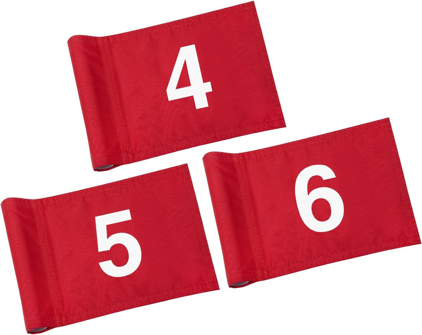KINGTOP Numbered Golf Flag All 8x6 Inch – Upgraded Dual-Layer 420D Nylon, Double Sided Printing, Tube Inserted – Mini Practice Putting Green Flags for Yard