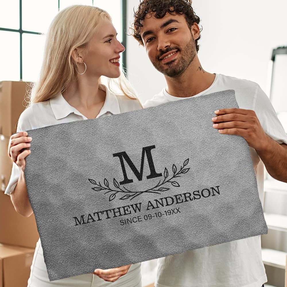 Personalized Golf Doormat – Personalized Welcome Mat with Family Name Year – Non Slip Outdoor Entry Rug for Porch, Garage, or Golf Lover Home Decor, for Men (Golf Doormat 03)