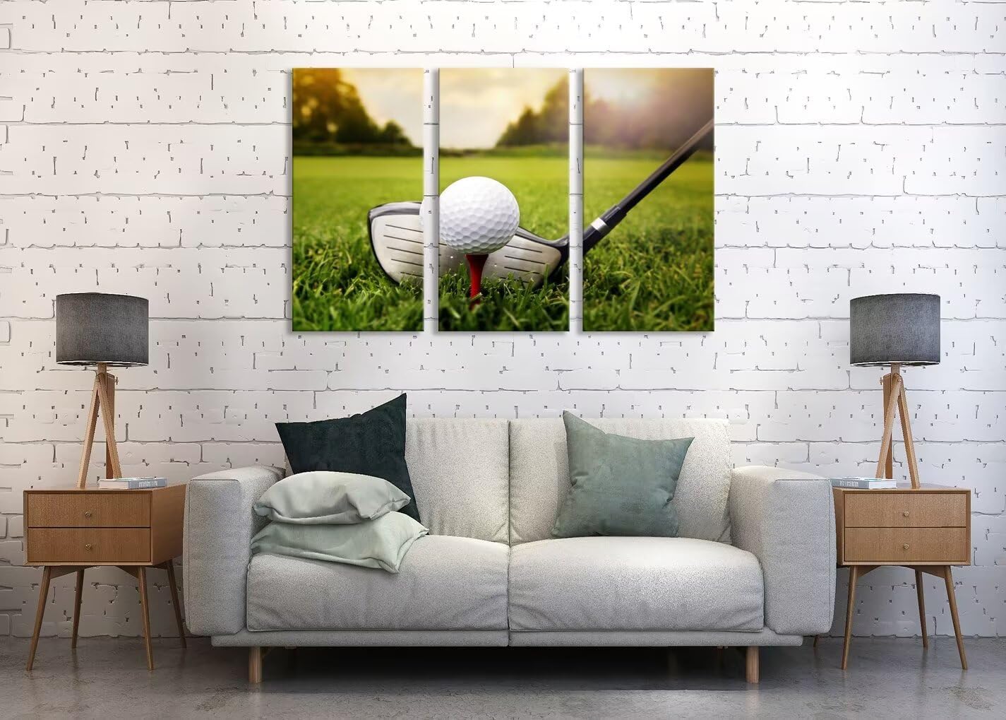 Golf Wall Art Golf Decor for Living Room Bedroom Wall Decorations Golf Artwork Golf Ball Picture Poster Print on Canvas Modern Artwork Framed Ready to Hang(14''W x 28''H x3)