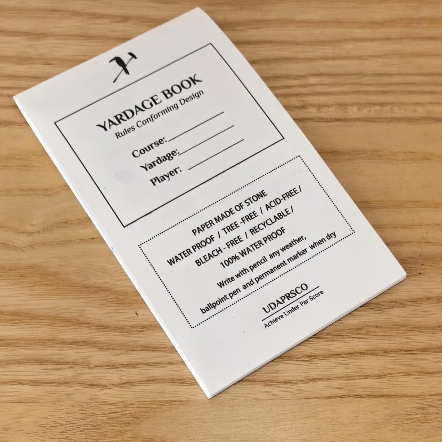 Golf Scorecard Holder (6 Colors - Premium Vegan Leather) | Yardage Book (4-Pack, Waterproof Stone Paper) | Scorecards (20-Pack White Cardstock) – Idea Gift for Golfers