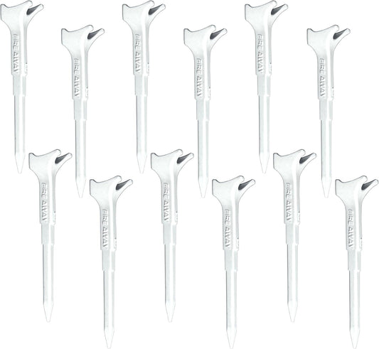 FIRE AWAY Premium Golf Tees, Reduced Ball Spin, Less Friction & Precision Height Markers for Perfect Trajectory, Made of Special Unbreakable Plastic Nylon Blend