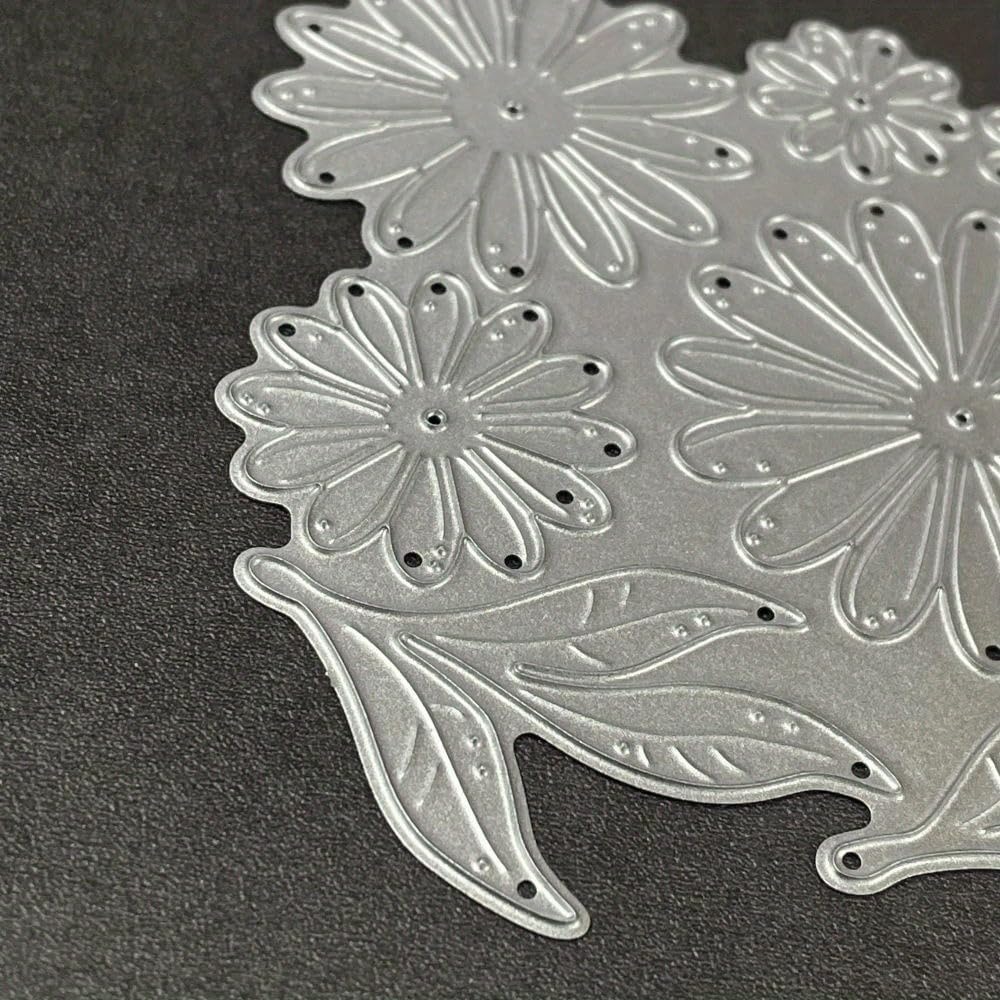 Flowers Metal Cutting Die for Scrapbooking - Cut Stencils for DIY Scrapbook Photo Album Decorative Paper Card, Card Making Supplies, Stencils & Crafting Die Cut (White Chrysanthemum 3.8 x 3.4 in)