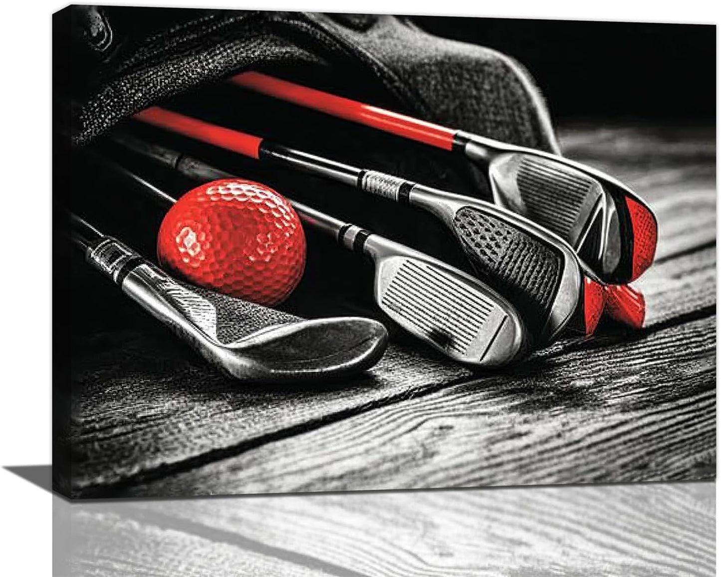 Golf Wall Art, Golf Ball Pictures Wall Decor Black and White Canvas Prints Framed Artwork Paintings Poster Home Office Decorations For Bathroom Bedroom Living Room 24l X 16w