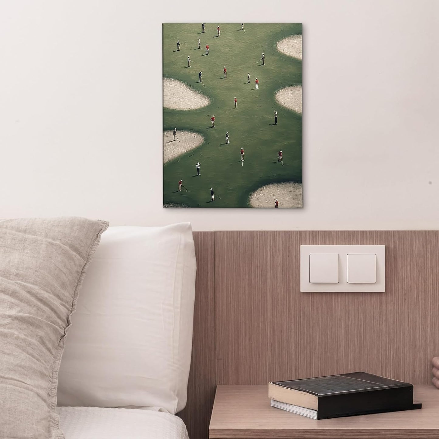 Zeuiwr Vintage Green Golf Framed Wall Decor, Golf Course Sports Canvas Wall Art, Golfer Gifts Pictures Prints Artwork for Home Sports Room Bedroom Gallery Decor, 11x14 Inches
