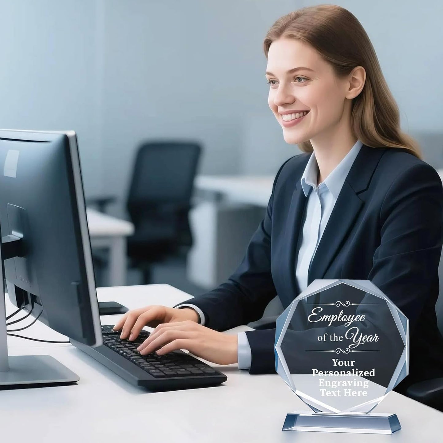 Personalized Trophy Award - Custom Crystal Awards and Trophies - Plaques Personalized Engraved - Thank You Gifts - Employee Appreciation Gifts for Cowokers, Recognition, Sports