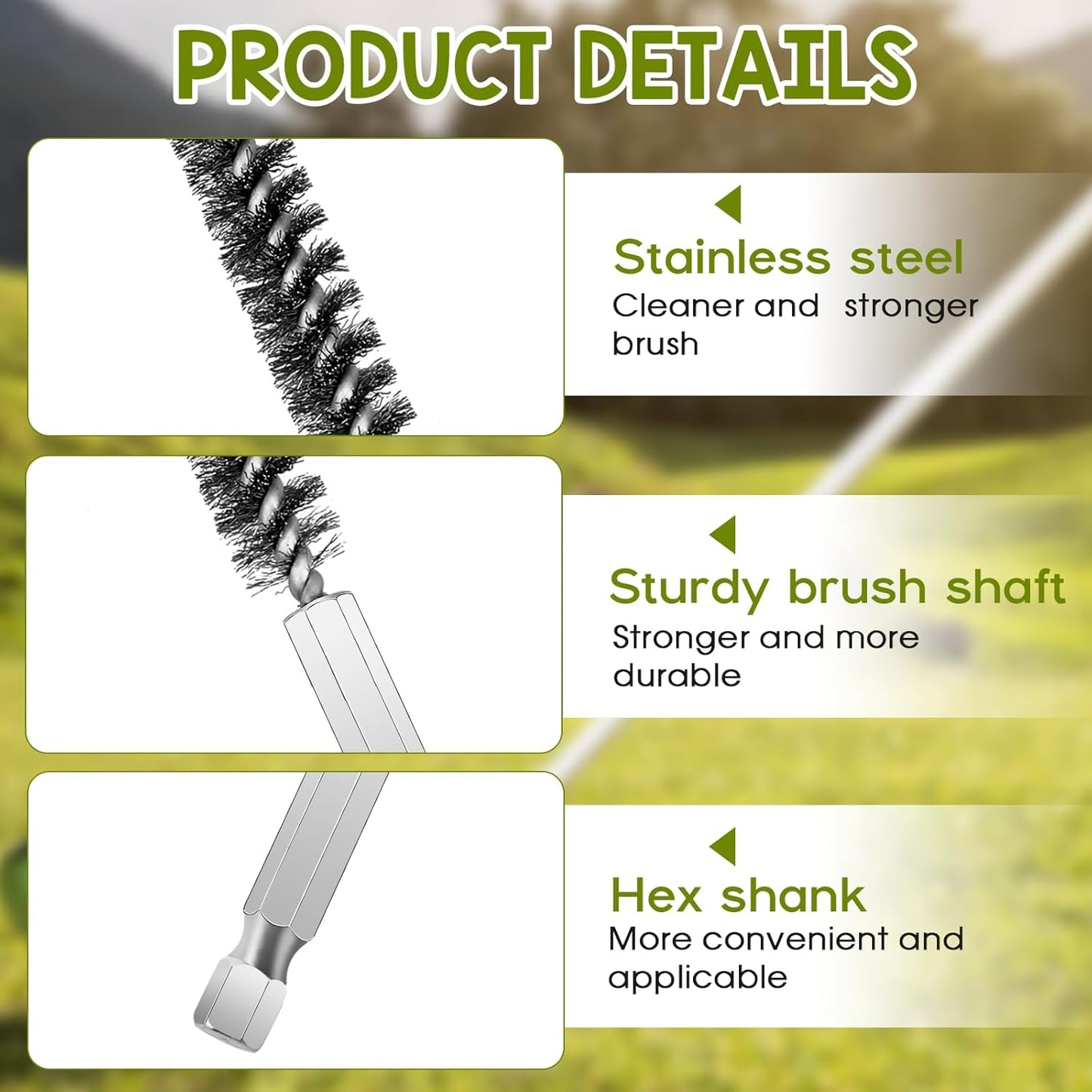 2 Pcs Golf Clubs Head Hosel Brush, Silver Shaft Ferrules Brush, Stainless Steel Bore Wire Cleaning Tool, Electric Drill Wire for Deeply Clean Debris Dust Glue