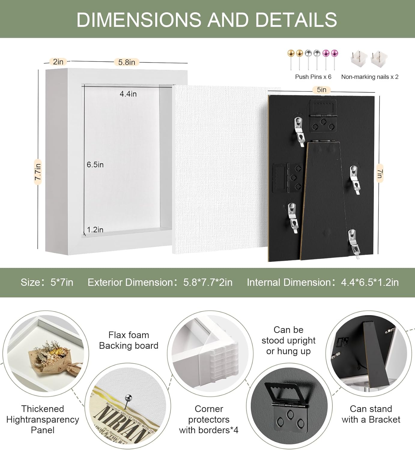 5x7 Mini Shadow Box Display Case Picture Frame with Soft Linen Back,Small Deep Black Shadow Box 5x7 for Flowers Medal Display Case Jersey pet Graduation Memorabilia Baby Ltems Crafts Photos