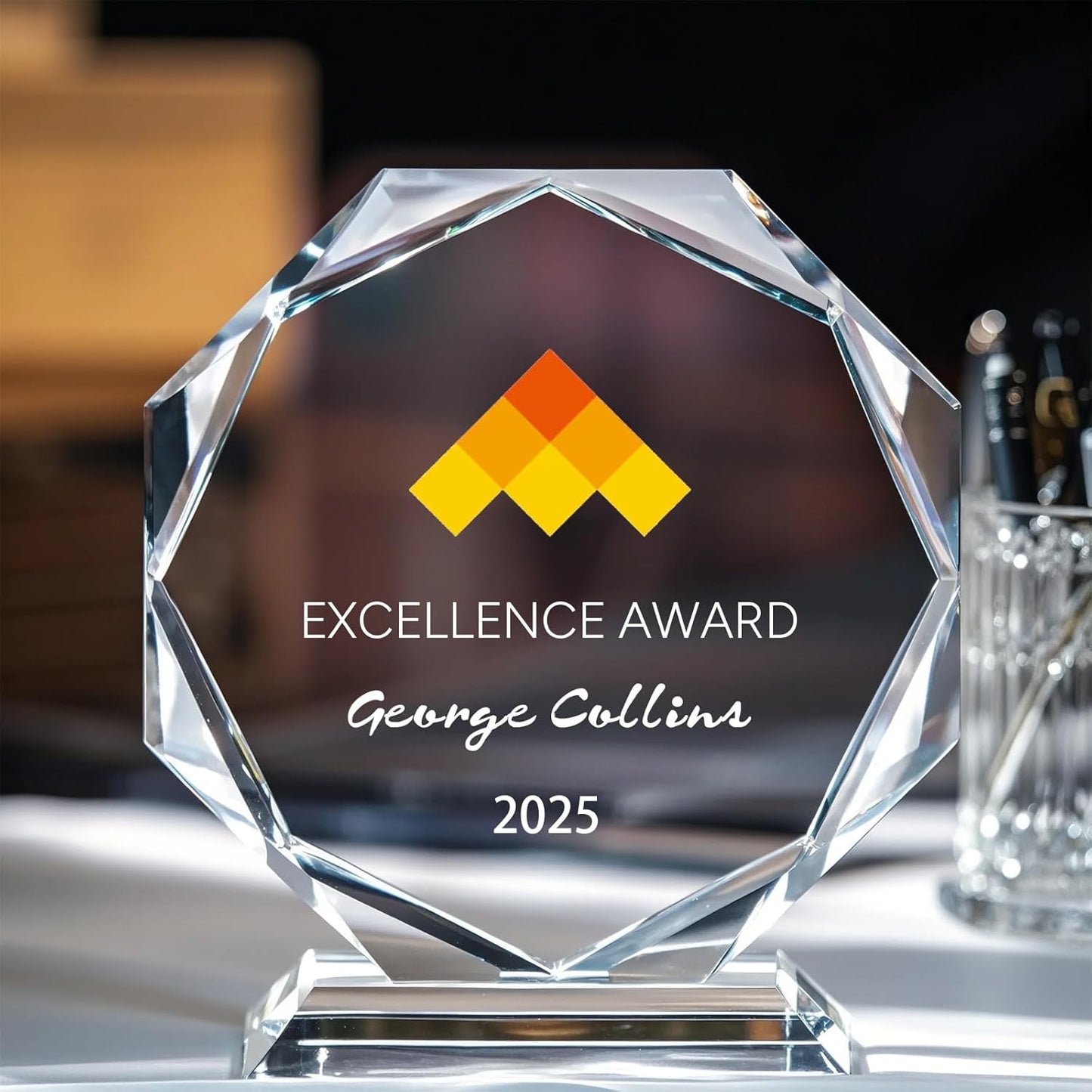 Personalized Crystal Trophy Award – Custom Awards and Trophies for Employees, Coworkers, Boss – Retirement, Farewell, Appreciation, Recognition Gifts – Custom Plaques