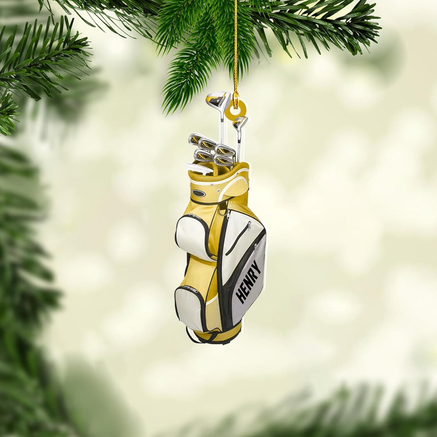 Personalized Golf Ornaments for Christmas Tree 2025 Custom Golf Christmas Ornament Golfing Bag Ornament Sports Golf Cart Ornaments Gift for Golfer Bag Golfing Lovers Hanging Decoration (G5)