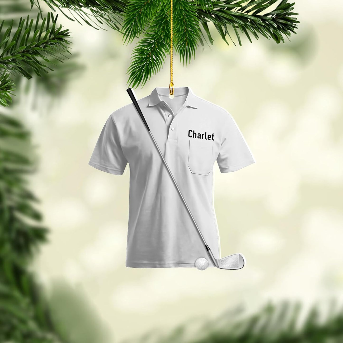 Personalized Golf Ornaments for Christmas Tree 2025 Custom Golf Christmas Ornament Golfing Bag Ornament Sports Golf Cart Ornaments Gift for Golfer Bag Golfing Lovers Hanging Decoration (G24)