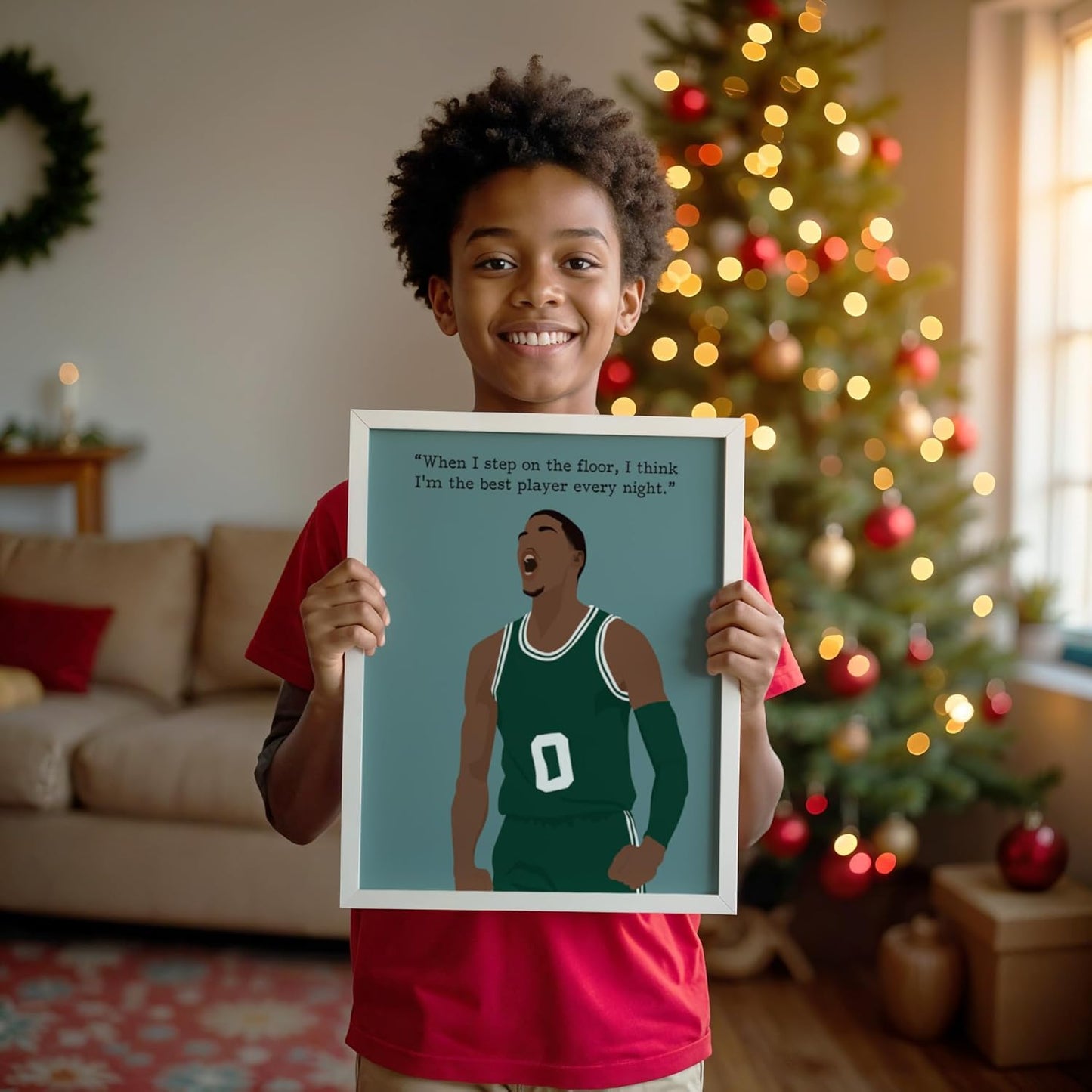 LOLUIS Motivational Basketball Superstar Hand-Drawn Artwork Sport Quote Wall Art Decorations (Unframed 8"x10", Basketball Player 9)