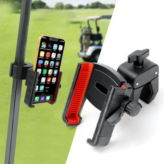 Golf Cart Phone Holder, Cell Phone Holder Mount Compatible with EZGO/Club Car/Yamaha, Universal Compatible with iPhone Galaxy Google Pixel, Golf Cart Accessories Fit for Smart Phones, Red