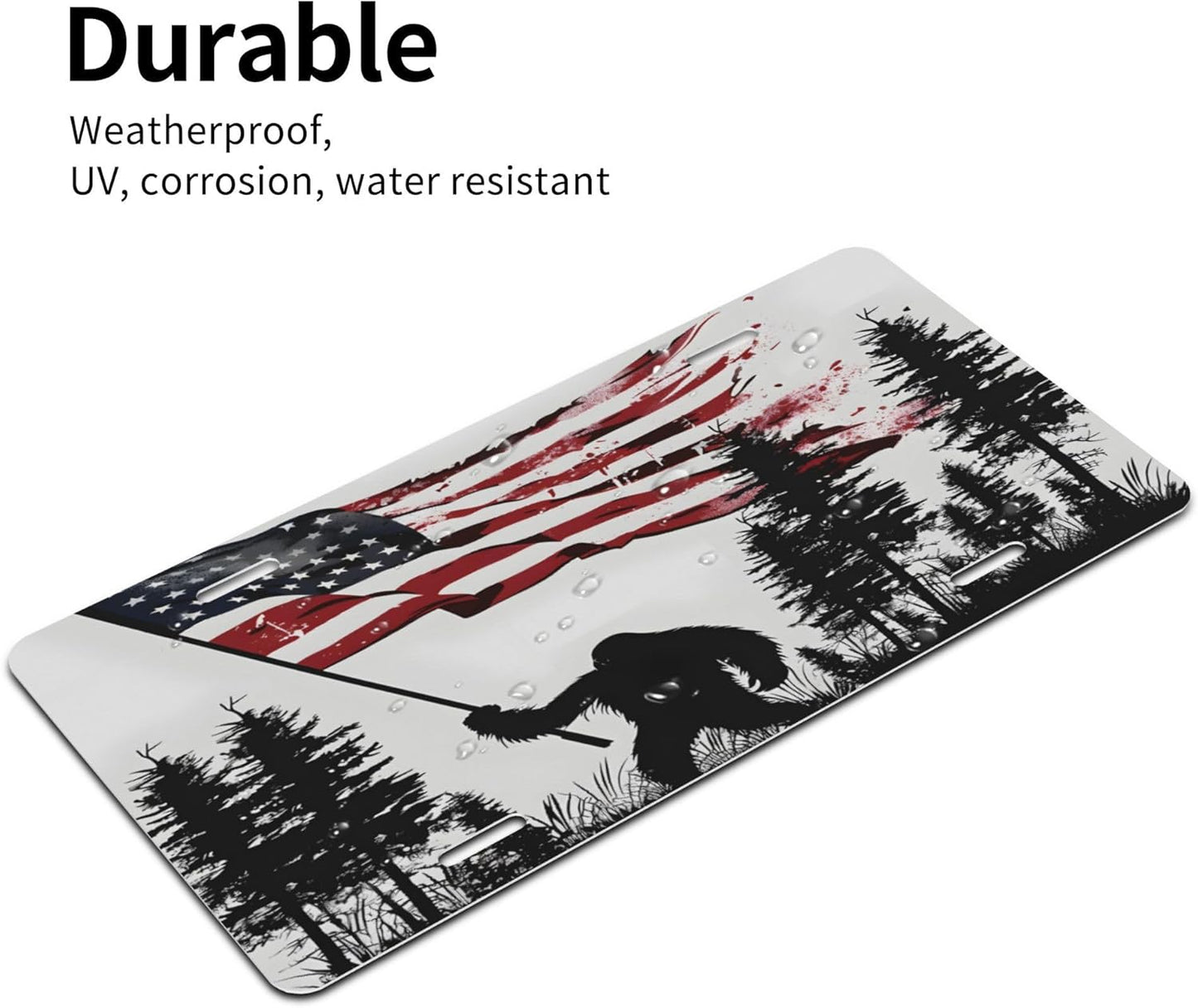 Custom License Plate Personalized Bigfoot American Funny Aluminum Front License Plates Decorative Rust-Free Metal Car Plate Covers for Women Men Car Tag Accessories fit Truck SUV Rv 12 X 6 in