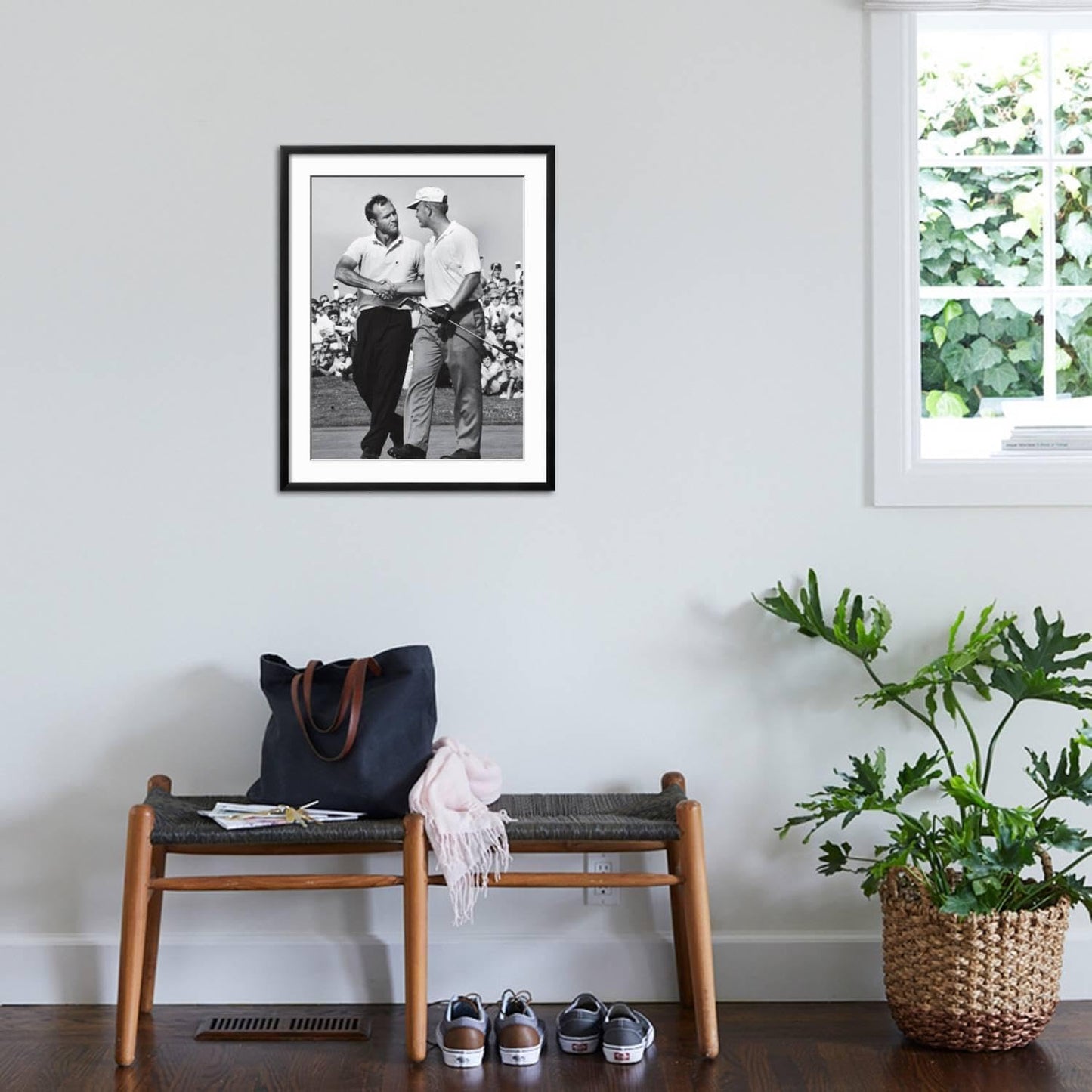 ART.COM Wall Premium Photographic Print Golfer Jack Nicklaus and Arnold Palmer During National Open Tournament on Black Frame by John Dominis, 23" x 29"