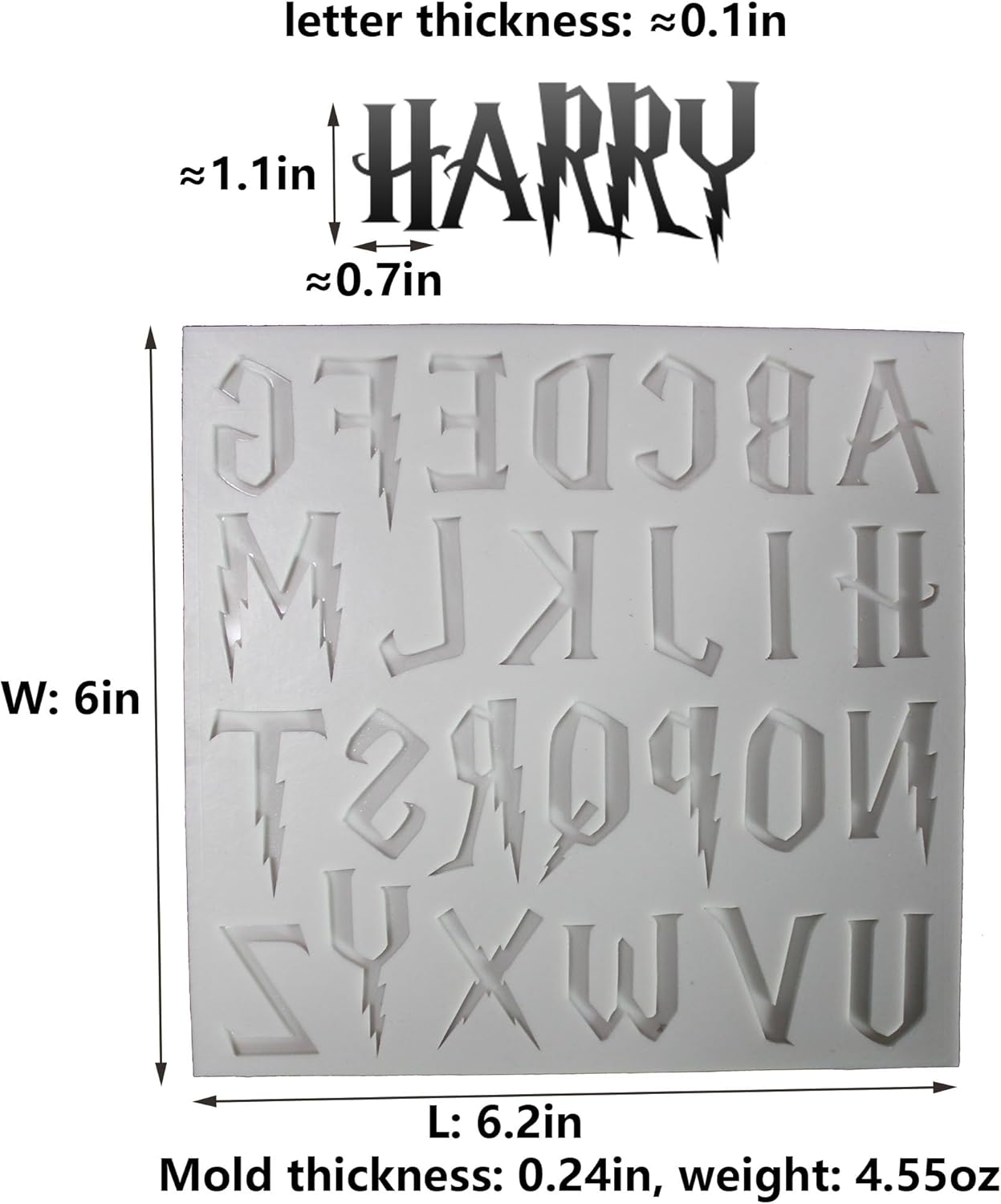 3-Piece Silicone Mold Set for Magical Lightning Shaped Letters and Numbers - Ideal for Fondant Cakes, Chocolate, Resin Crafts, Gumpaste, DIY Crafts Creation