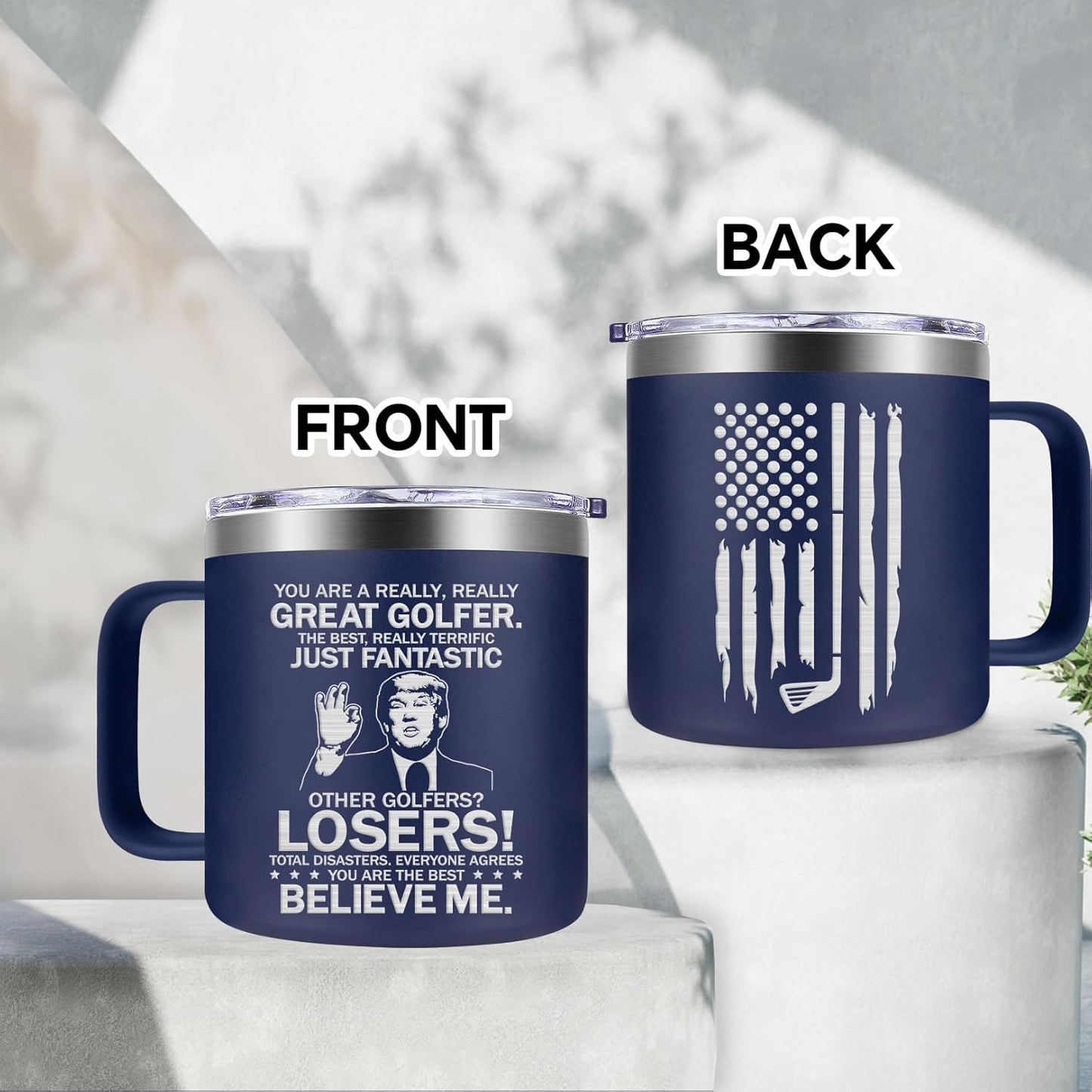 Fufendio Golf Gifts for Men - Best Golf Gift 14oz - Fathers Day Golfs Gifts for Dad Grandpa Brother Men Golfers Him - Christmas Gift