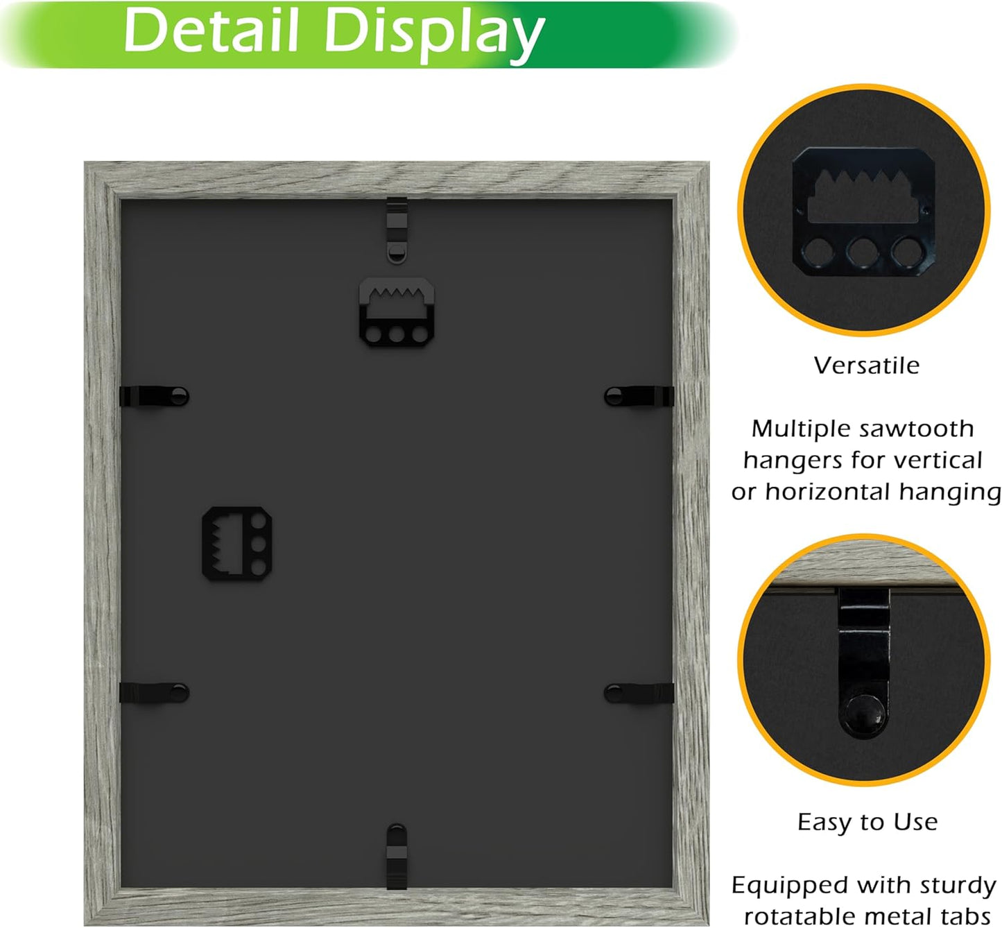 FrameWorks 8x10 Driftwood Wooden Shadow Box Frame – Soft Felt Back, Tempered Glass, and Included Elegant White Ball Push Pins