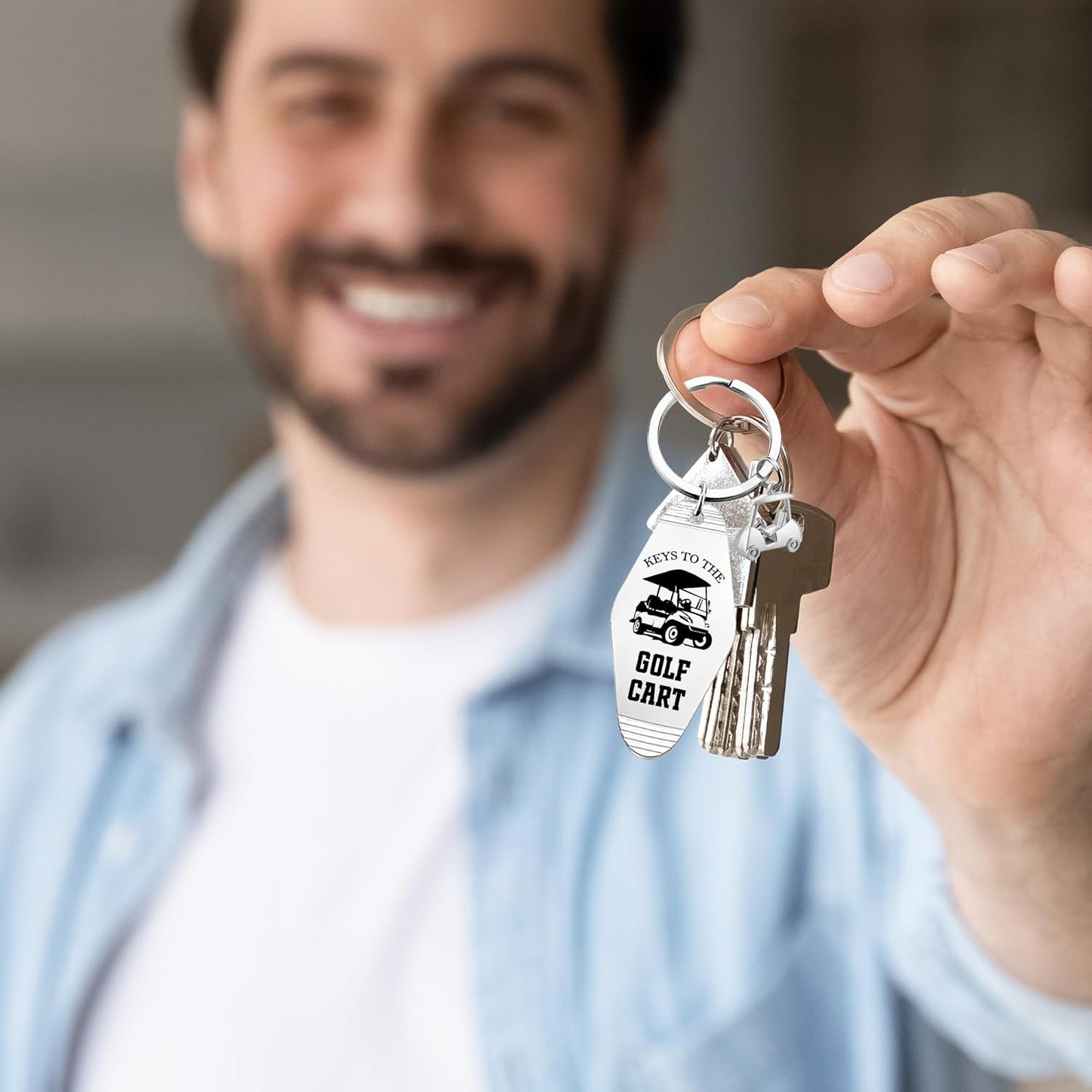 Golf Cart Keychain for Women Men - Keys To The Golf Cart Accessories Retro Metal Keychains for Golf Lovers Players