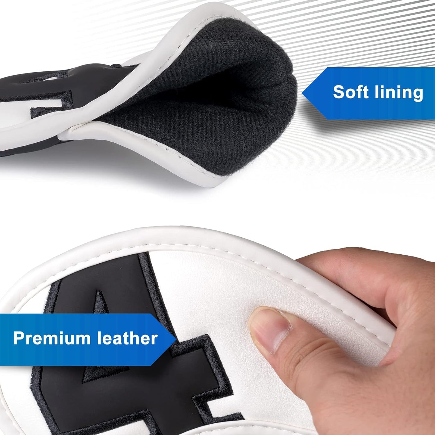 Craftsman Golf Magnetic Iron Headcovers Protective Cover with Large No. Available for Customize Name