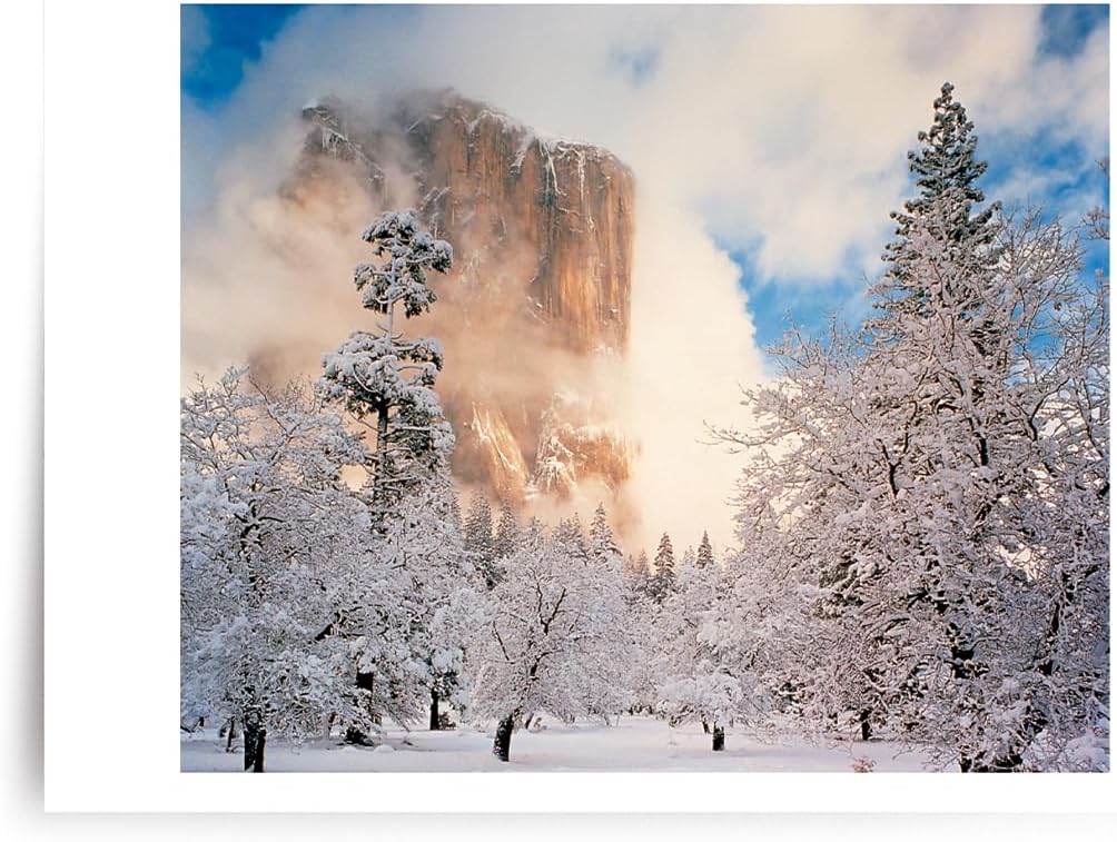 Photographic Season’s Greetings Cards, Winter in El Capitan (6 Cards with White Envelopes)