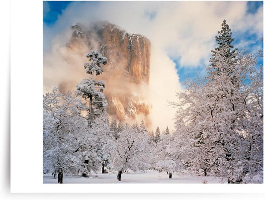 Photographic Season’s Greetings Cards, Winter in El Capitan (6 Cards with White Envelopes)