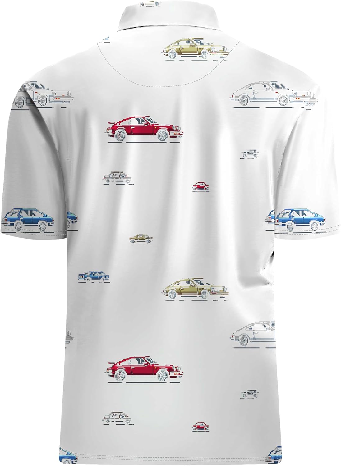 Hodaweisolp Golf Shirts for Men Dry Fit Print Moisture Wicking Performance Short Sleeve Polo Shirt