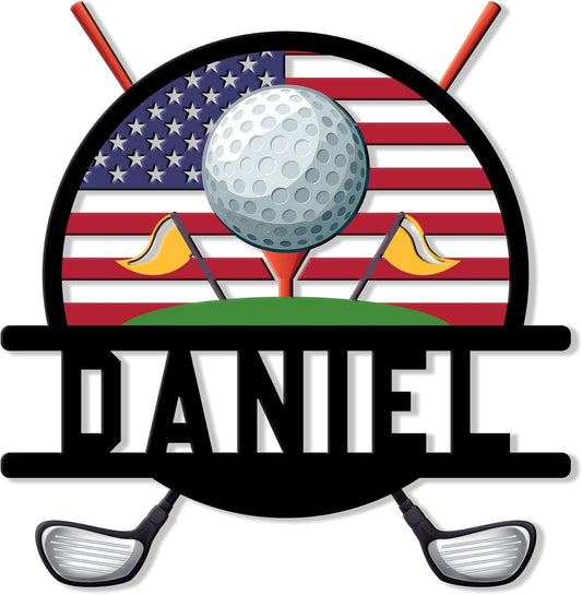 Personalized Golf Metal Sign – Custom Name Wall Decor for Clubhouse, Home, or Office – Great Gift for Golfer, Dad, Mom, Son, Daughter, or Coach on Birthday or Special Occasion