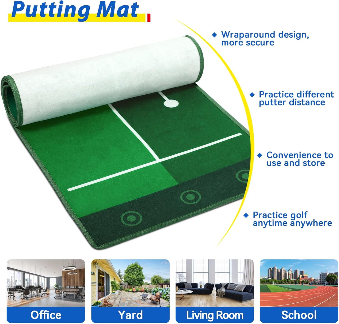 Liberry Toddler Golf Set with Putting Mat for 2 3 4 5 Years Old Boys Girls, Upgraded Kids Golf Cart with Unique Shoulder Strap Design, Indoor and Outdoor Golf Toys Christmas Gift