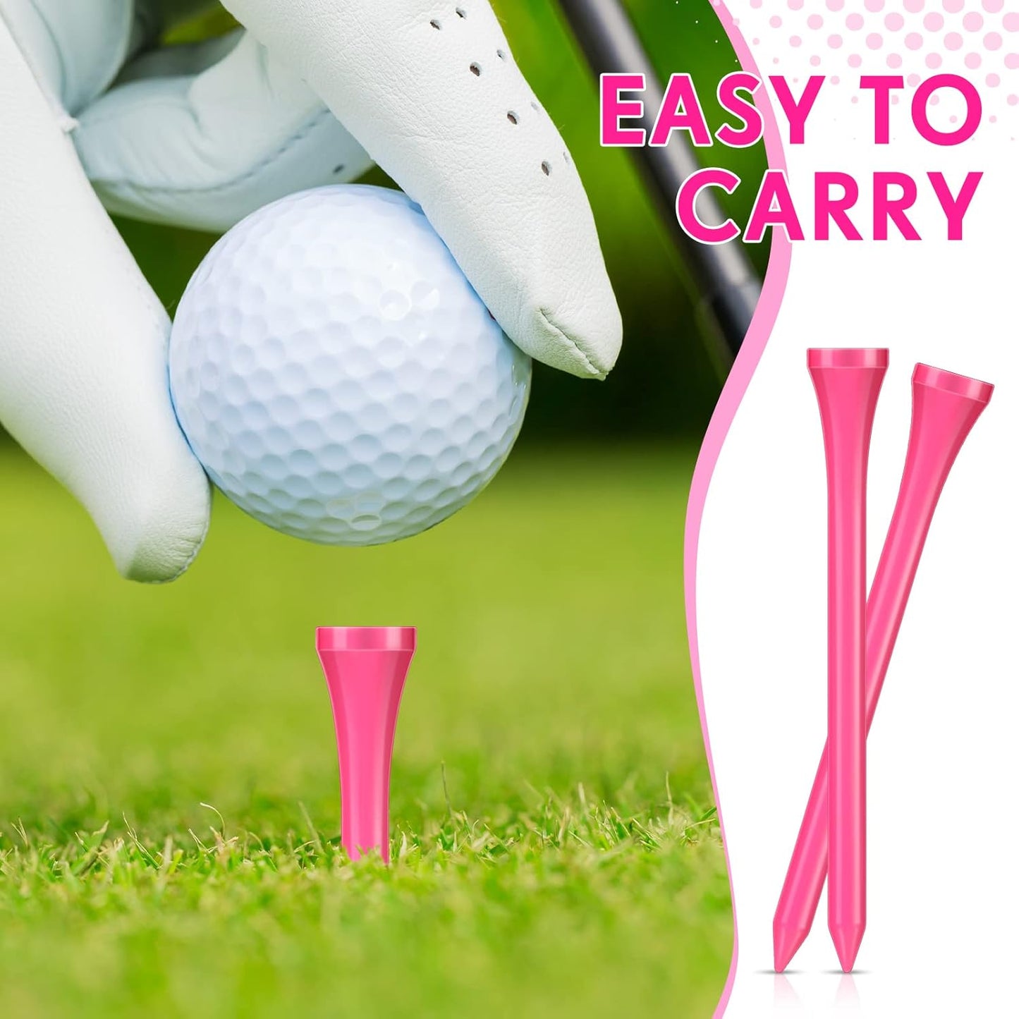 Jenaai 200 Pcs Golf Tees Bamboo Golf Tees Professional Golf Tees Bulk for Women Golf Club Accessories