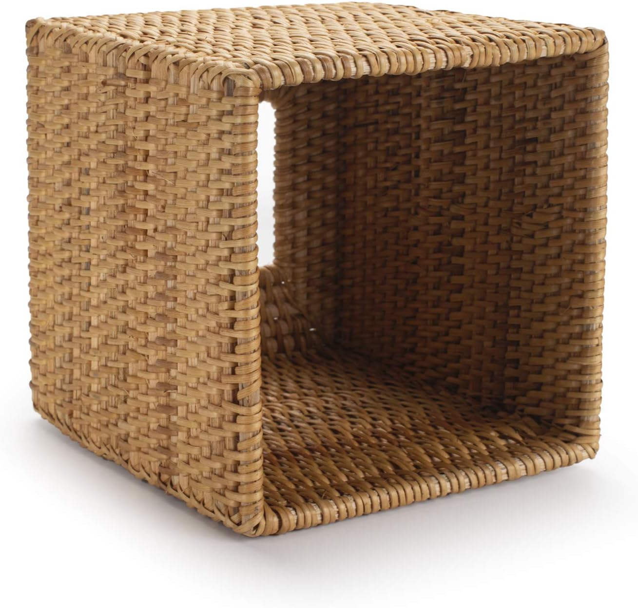Rattan Tissue Box Cover Natural Woven Facial Napkin Holder Square (Natural, 5.5x5.5x5.9 Inch)