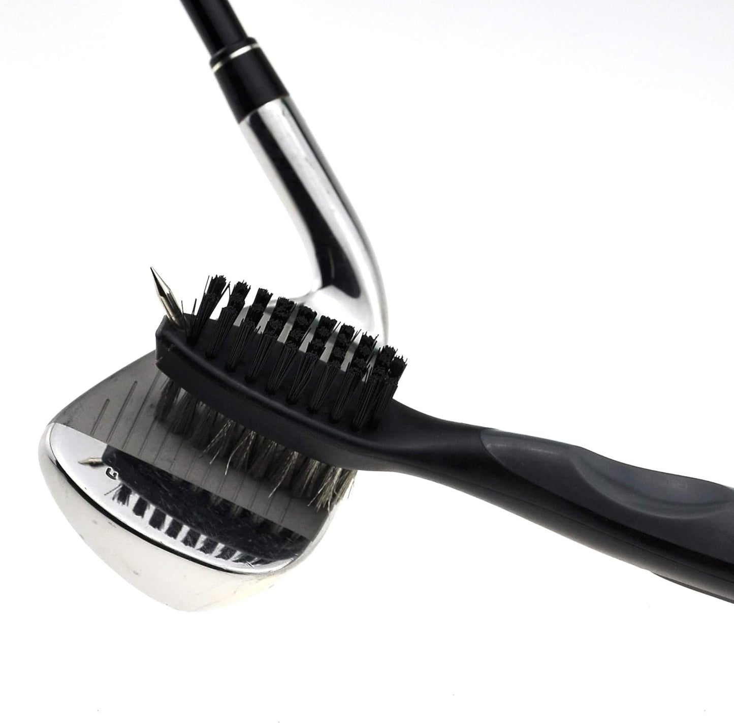 Mile High Life Microfiber Waffle Pattern Golf Towel | Club Groove Cleaner Brush | Foldable Divot Tool with Magnetic Ball Marker (Gray Towel/Brush/Bone Divot)