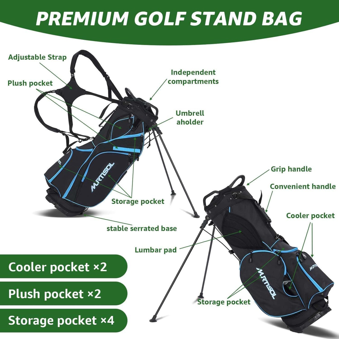 10 Pieces Golf Clubs Full Set Mens Right Hand,Golf Set Includes Stand Bag with Rain Hood, 1#Driver 3#Wood #5 Hybrid,with 3 Head Covers, 6# 7# 8# 9# PW# Irons and Putter