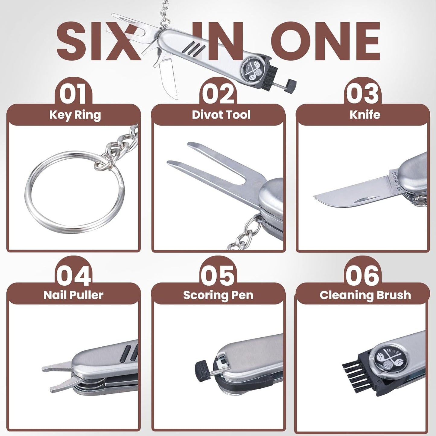 Golf Gifts for Men and Women,Golf Accessories Set with Hi-End Case,Golf Balls,Golf Tees,Golf Multifunctional Divot Tool,Rangefinder Golf Brush,Golf Scorer，Golf Ball Clamp