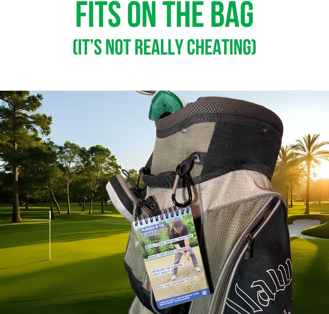 Golf Reference Guide Pocketbook - Golf Cheat Sheets With 175+ Essential Tips 36 Different Shots - Golf Training Aid - Helpful Golf Swing Thoughts - Waterproof & Durable Golf Book - Makes a GREAT gift.