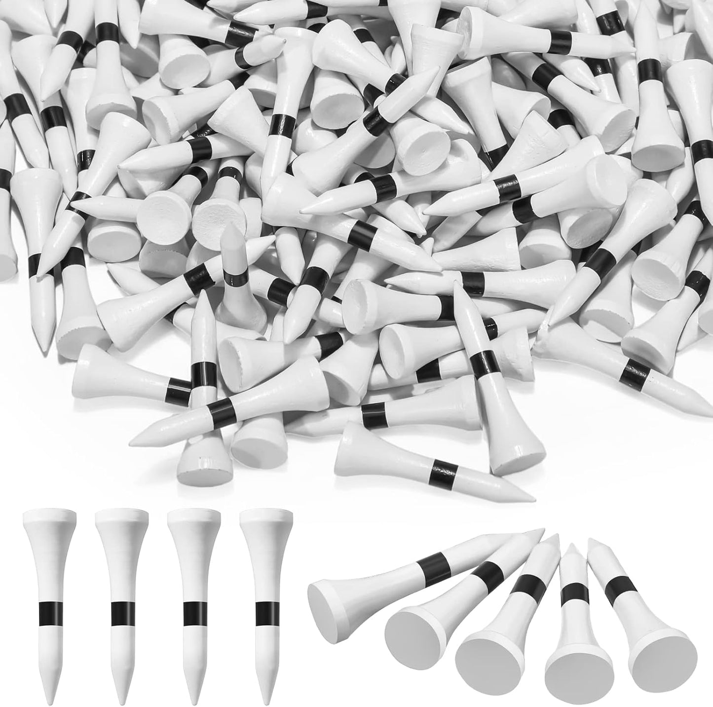 Mudder 600 Pack Golf Tees Bulk Wooden Golf Tees Wood for Men Balls Accessories