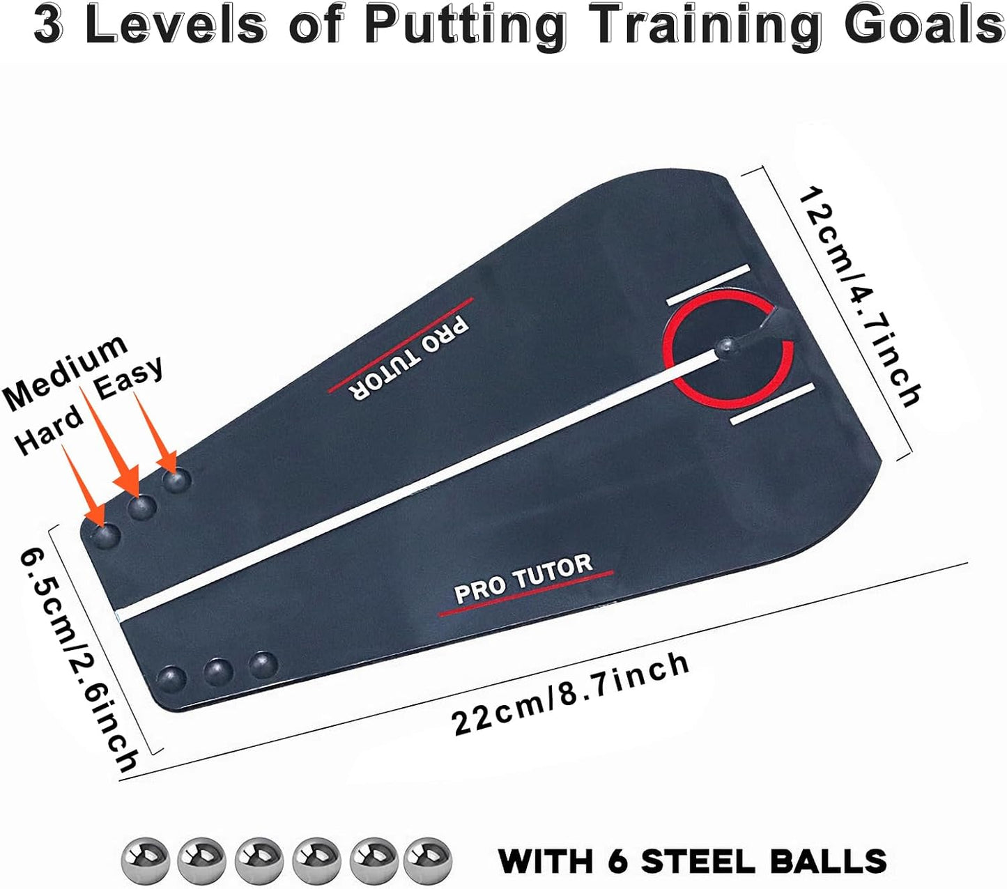 Golf Putting Tutor, Golf Hitting Mat, Putting Mirror Training Aid, Puttout Circuit Trainer Groove, Putt Out Train Align Eyes Practice, Putter face, Alignment Starting Line Impact Stroke Path Motion
