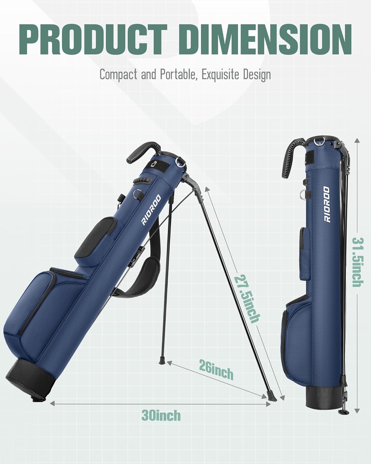 Golf Stand Bag, Lightweight Par 3 Golf Bag Holds Up to 7 Clubs with Two Way Dividers Cooler Pocket Shoulder Strap and Multiple Storage Pockets for Men and Women