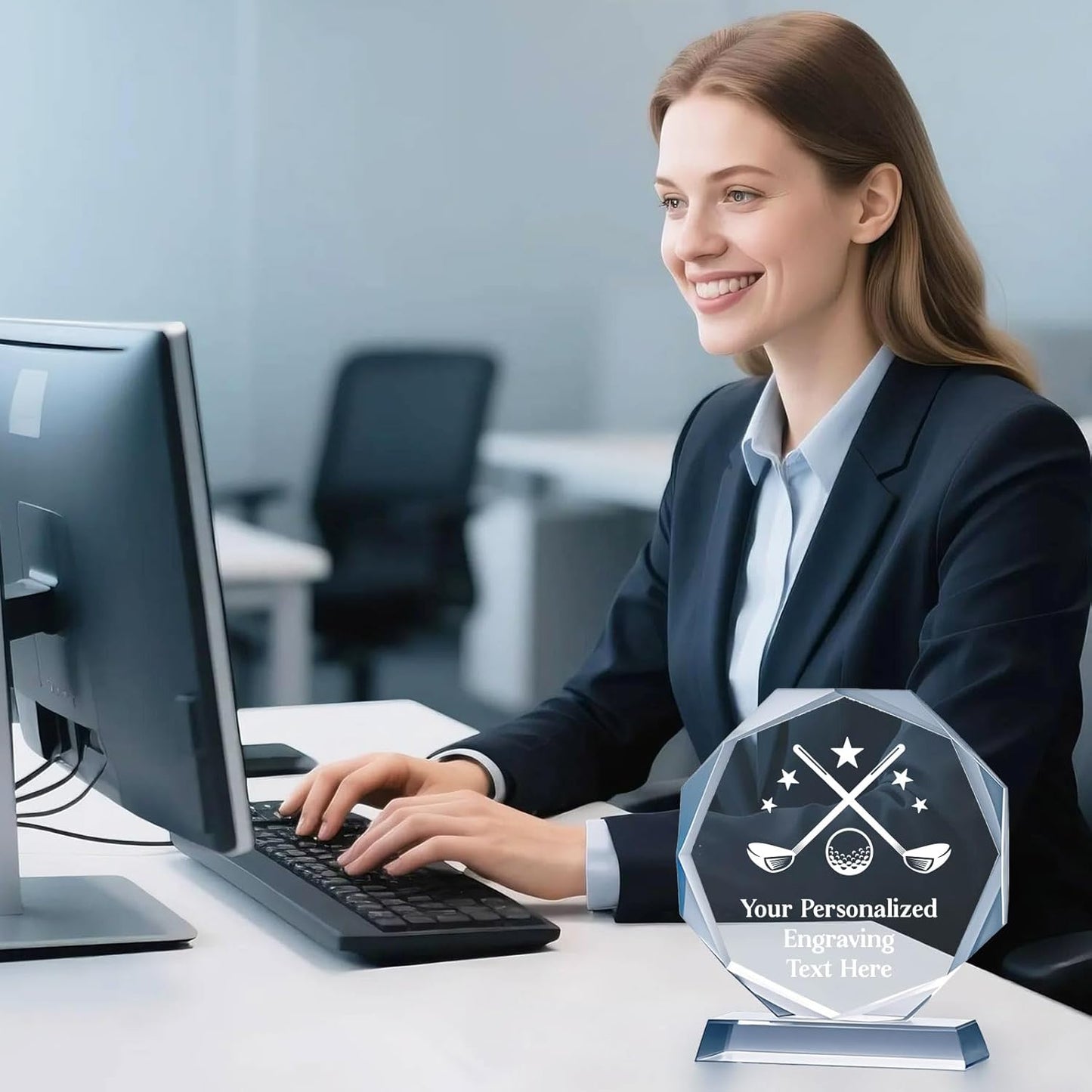 Personalized Trophy Award - Custom Crystal Awards and Trophies - Plaques Personalized Engraved - Thank You Gifts - Employee Appreciation Gifts for Cowokers, Recognition, Sports