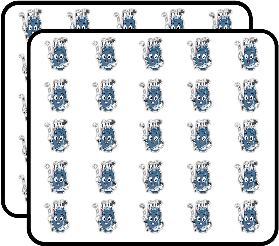 Cartoon Golf Clubs Bag Mascot Sticker for Scrapbooking, Calendars, Arts, Kids DIY Crafts, Album, Bullet Journals 50 Pack