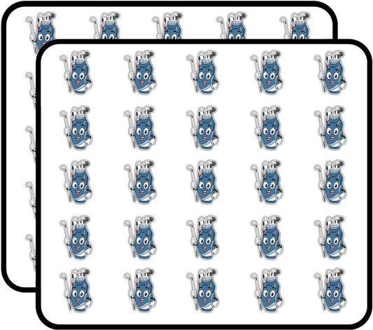Cartoon Golf Clubs Bag Mascot Sticker for Scrapbooking, Calendars, Arts, Kids DIY Crafts, Album, Bullet Journals 50 Pack