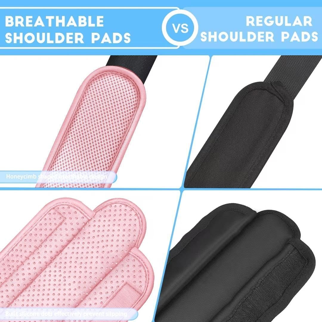 ZINZ 2-Pack Universal Shoulder Pad with Ultra Thick Cushion for Bag Luggage Bag Crossbody, Plus Long & Anti-Slip & Breathable,Pink