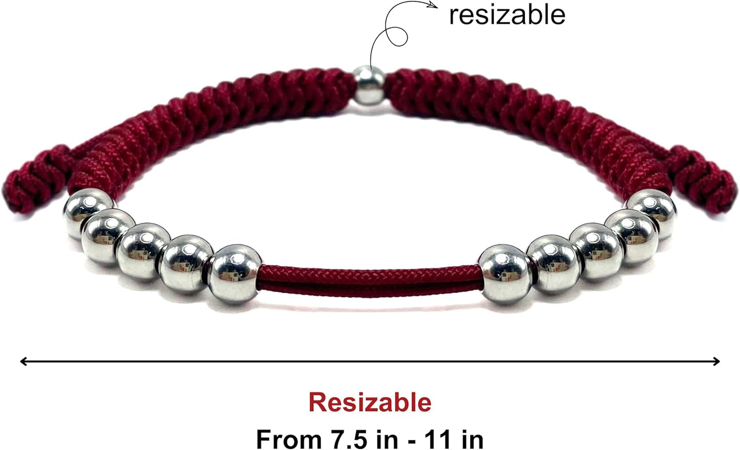 LAMIBEE Premium Golf Stainless Steel 10 Bead Score Counter Bracelet, Golf Stroke Count Bracelet, Resizable Easy Adjust Golf Round Scoring Tracker, Durable Stylish Golf Accessory