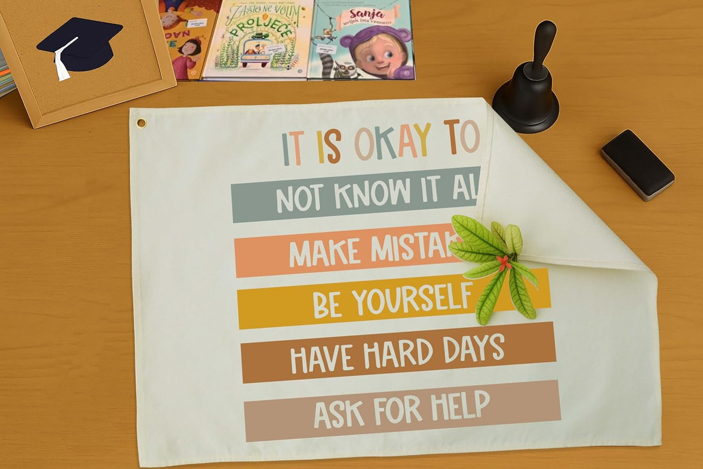 Classroom Decor-Classroom Wall Poster-Child Art-Teacher Present-Nursery Decor-Rectangle Banner Flag Wall Decor-Positive Affirmation Motivational Growth Quote-Christmas Gift-It Is Okay-28.5"L×20"W